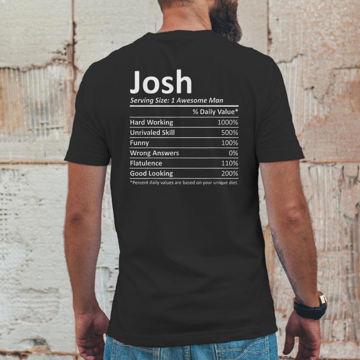 Josh Serving Size Mens Back Print T-shirt Funny Gifts