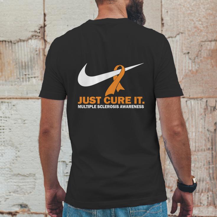 Just Cure It Multiple Sclerosis Awareness Nike LogoShirt Mens Back Print T-shirt Funny Gifts