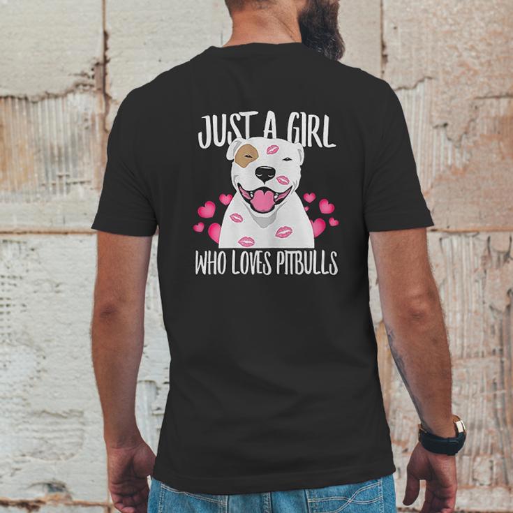 Just A Girl Who Loves Pit Bulls Dog Lover Mens Back Print T-shirt Funny Gifts