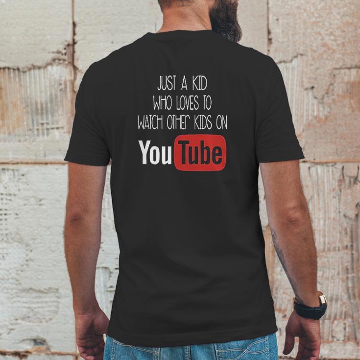 Just A Kid Who Loves To Watch Other Kids On Youtube Mens Back Print T-shirt Funny Gifts