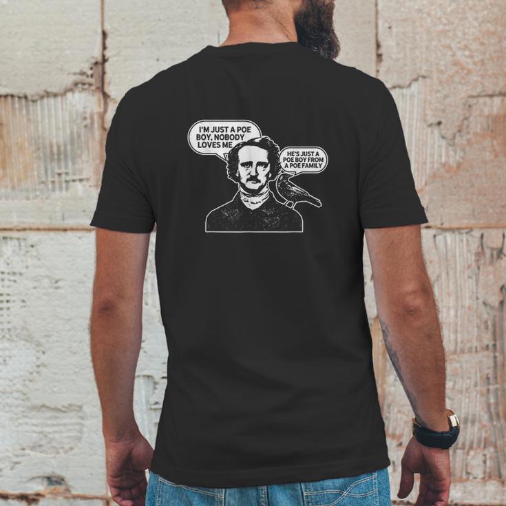 Im Just A Poe Boy Edgar Allan Poe Raven Mens Back Print T-shirt Funny Gifts