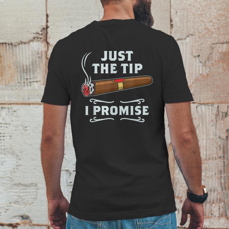 Just The Tip Cigar Smoker Funny Cigar Smoking Graphic Design Printed Casual Daily Basic Mens Back Print T-shirt Funny Gifts