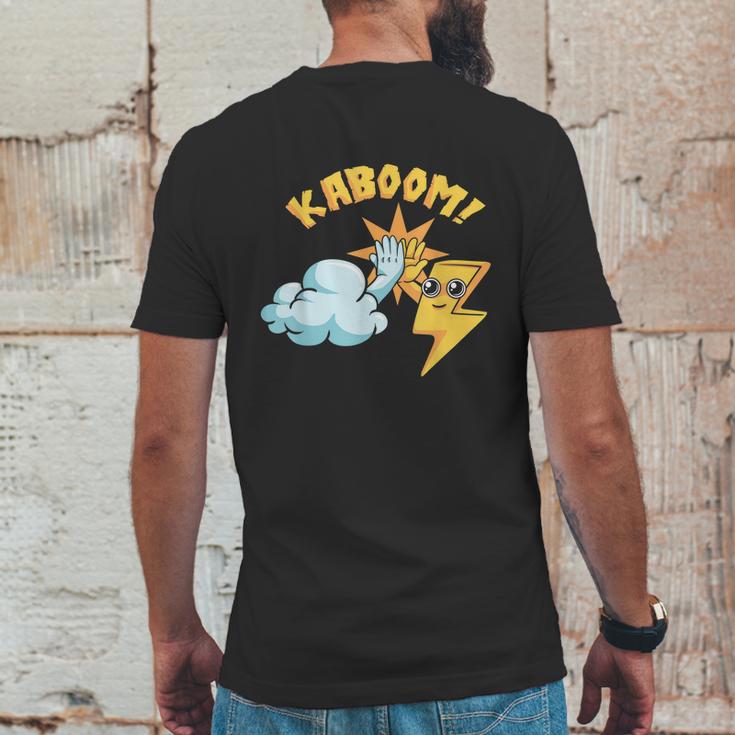 Kaboom Cloud Lightning Electrical Storm Thunder Bolt Humor Graphic Design Printed Casual Daily Basic Mens Back Print T-shirt Funny Gifts