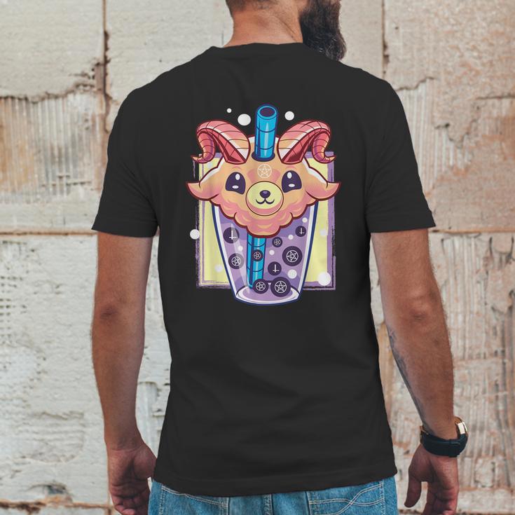 Kawaii Pastel Goth Creepy Baphomet Boba Bubble Tea Vaporwave Mens Back Print T-shirt Funny Gifts