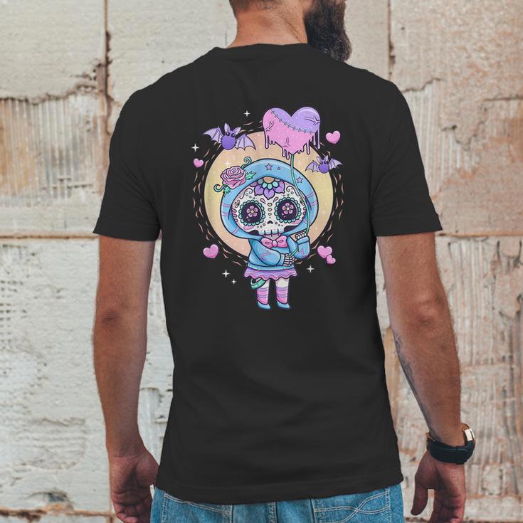 Kawaii Pastel Goth Cute Creepy Sugar Skull Day Of The Death Mens Back Print T-shirt Funny Gifts