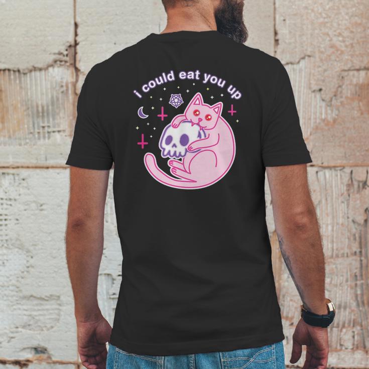 Kawaii Pastel Goth Witch Pink Devil Satan Cat Skull Moon Mens Back Print T-shirt Funny Gifts