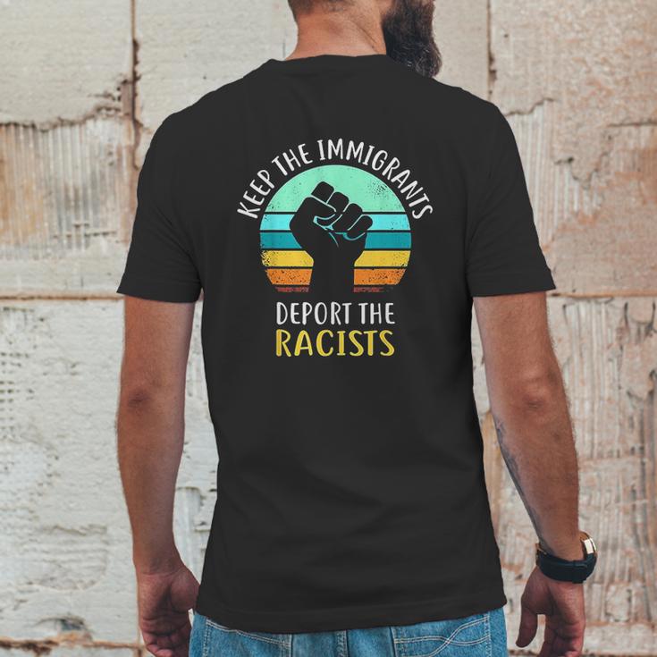 Keep Immigrants Deport Racists Mens Back Print T-shirt Funny Gifts