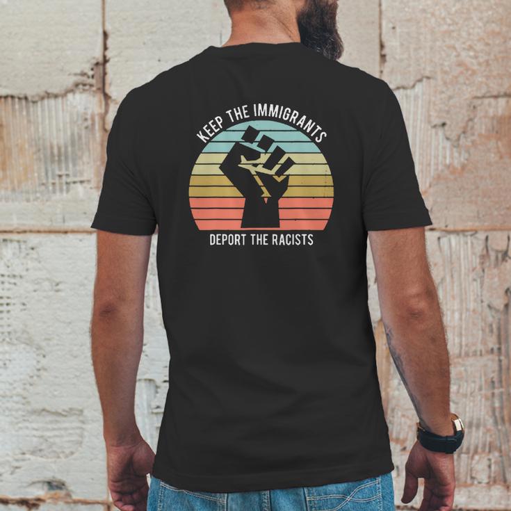 Keep The Immigrants Deport The Racists The Fist Vintage Shirt Mens Back Print T-shirt Funny Gifts