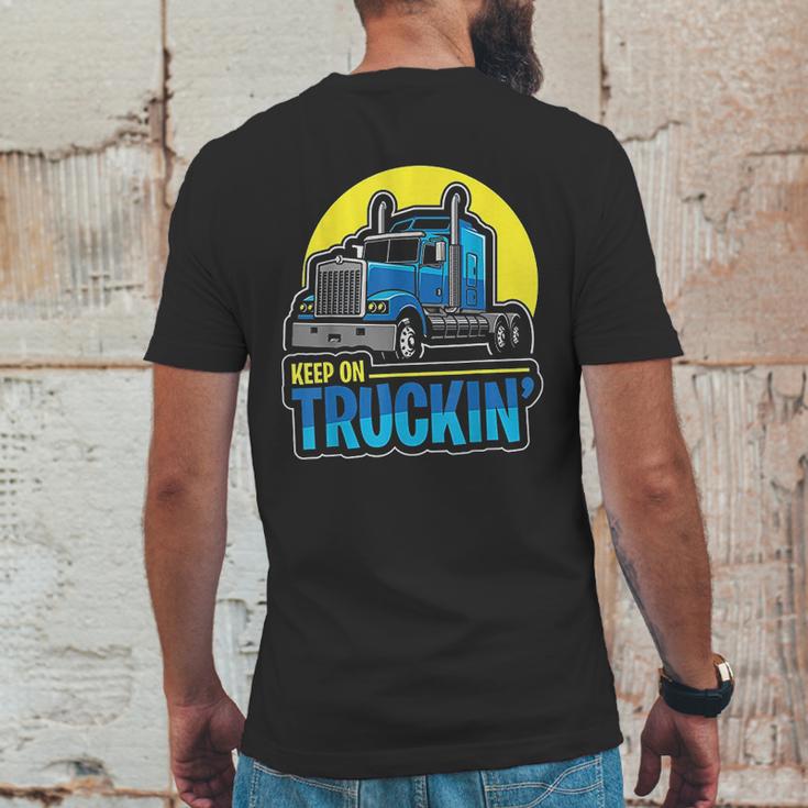 Keep On Truckin Truck Driver Retro Trucking Vintage Trucker Mens Back Print T-shirt Funny Gifts