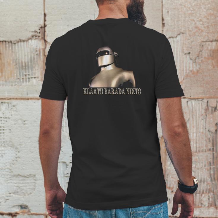 Klaatu Barada Nikto Robot Mens Back Print T-shirt Funny Gifts