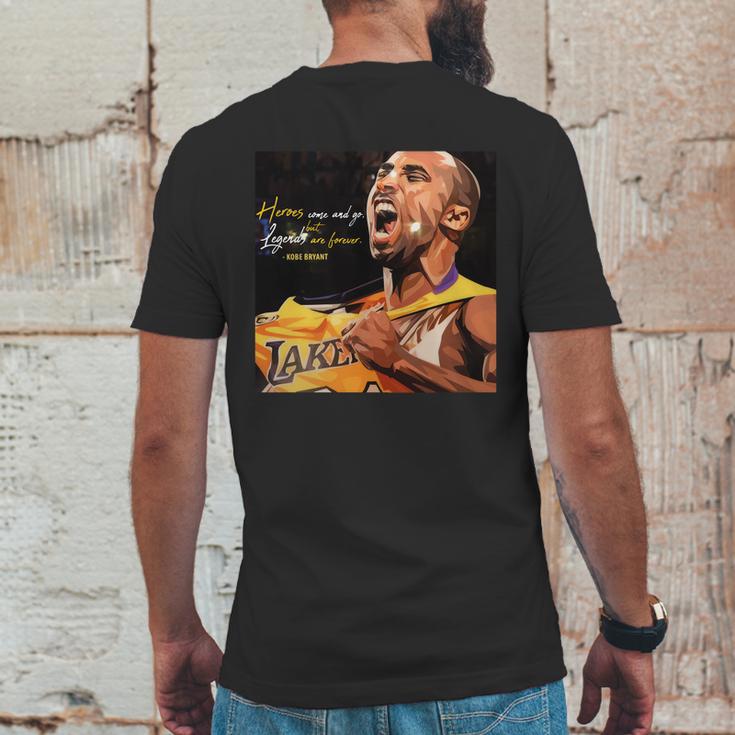 Kobe Bryant Heros Come And Go But Legends Are Forever Mens Back Print T-shirt Funny Gifts