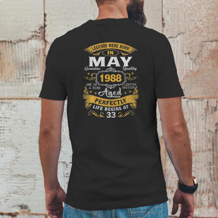 Legends Born In May 1988 33Rd Birthday 33 Years Old Mens Back Print T-shirt Funny Gifts