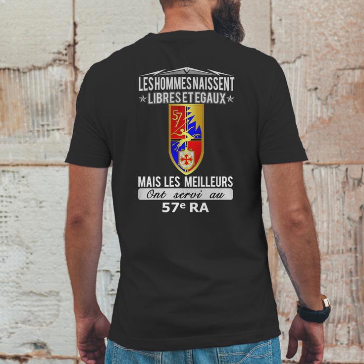 Les Hommes Naissent Libre Et Égaux Mais Les Meilleurs Ont Servi Au 57 Ra Mens Back Print T-shirt Funny Gifts