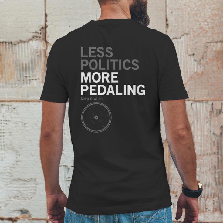 Less Politics More Pedaling Keep It Wheel Mens Back Print T-shirt Funny Gifts