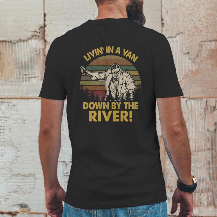 Livin In A Van Down By The River Mens Back Print T-shirt Funny Gifts