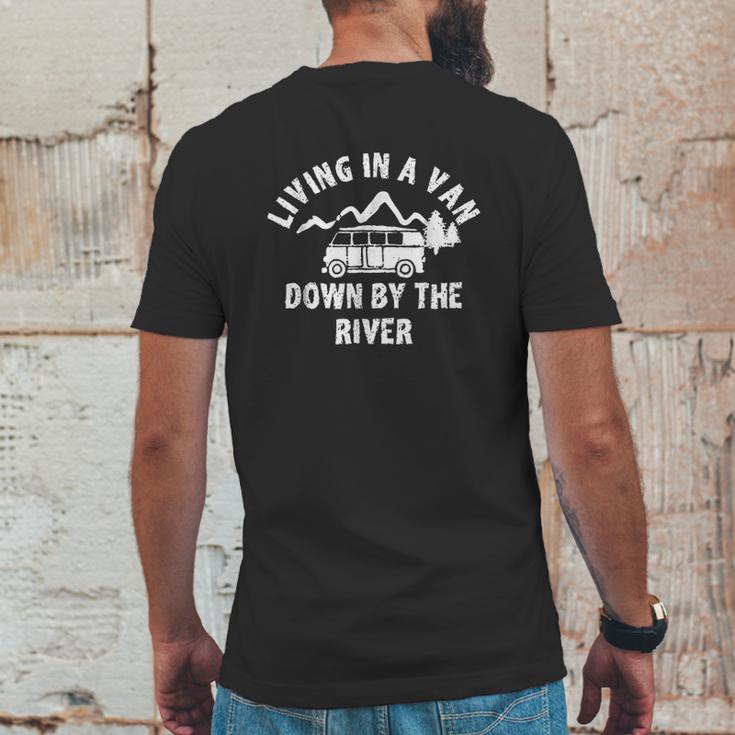 Living In A Van Down By The River Mens Back Print T-shirt Funny Gifts