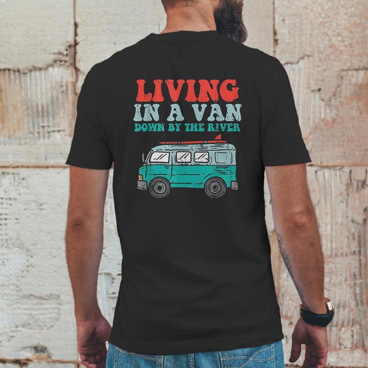 Living In A Van Down By The River L Nomad Road Trip Travel Mens Back Print T-shirt Funny Gifts