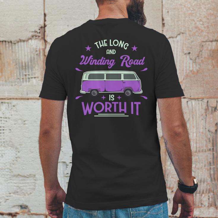 The Long And Winding Road Is Worth It Funny Purpil Van Camping Mens Back Print T-shirt Funny Gifts