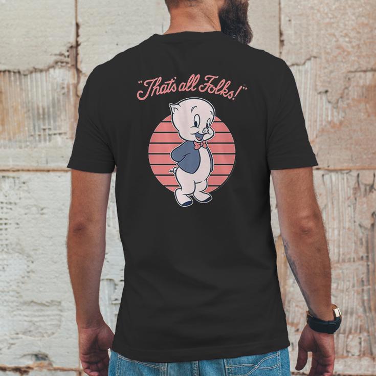 Looney Tunes Porky Pig That Is All Folks Mens Back Print T-shirt Funny Gifts