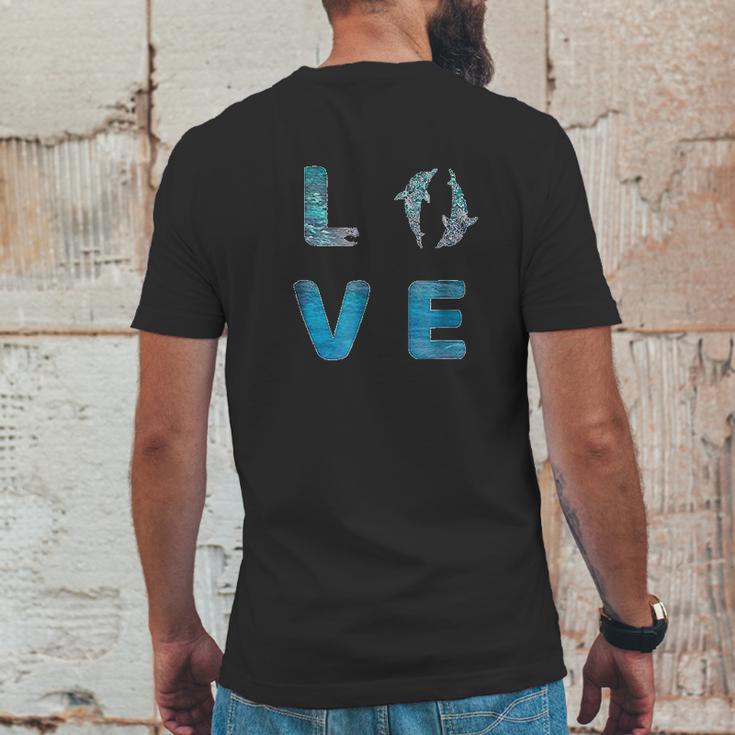 Love Dolphins Sea World Save Ocean Dolphin Lover Mens Back Print T-shirt Funny Gifts