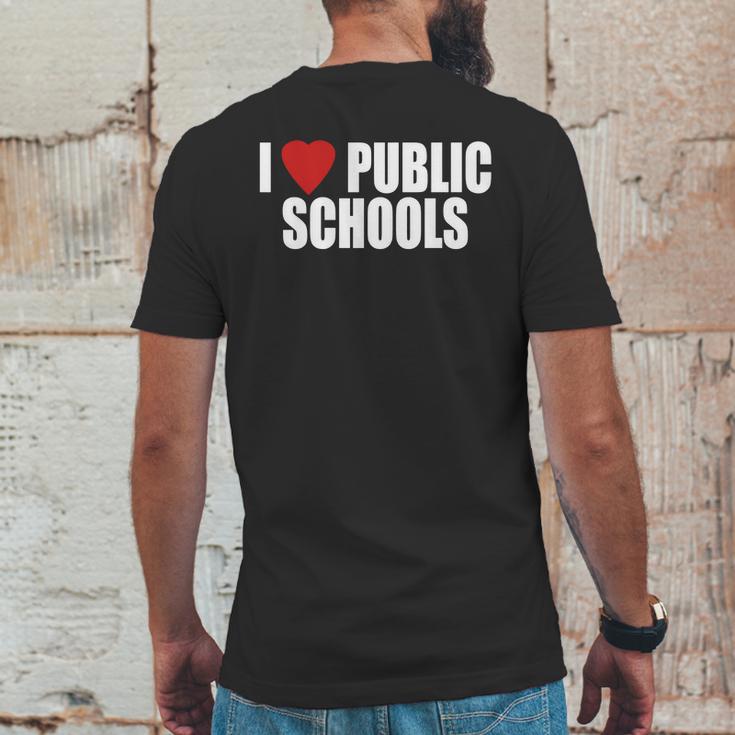 I Love Public Schools Mens Back Print T-shirt Funny Gifts