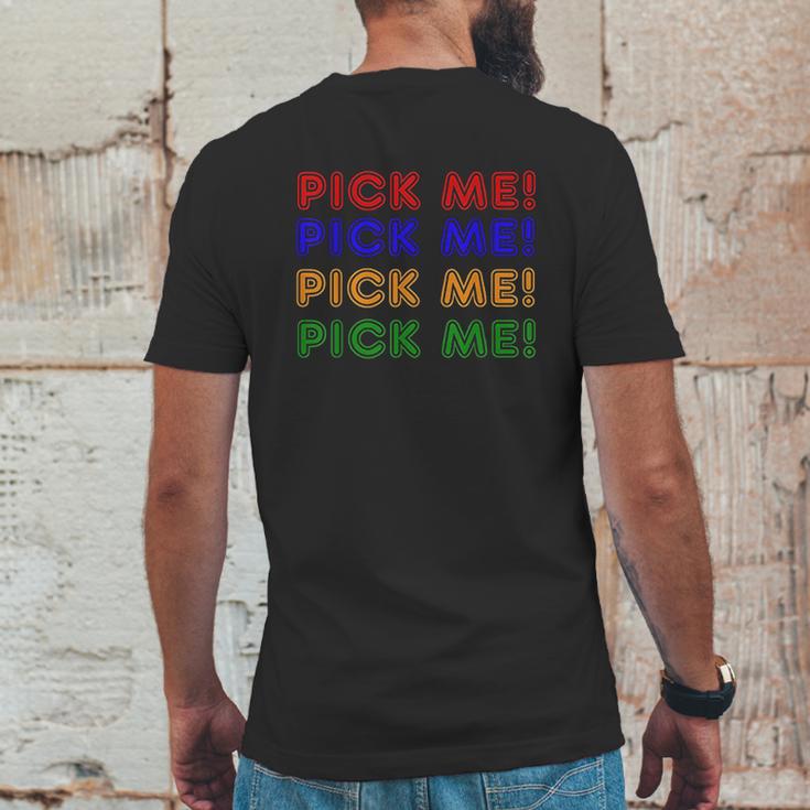 Lucky Casino Contestant Costume Pick Me Game Show Host Mens Back Print T-shirt Funny Gifts