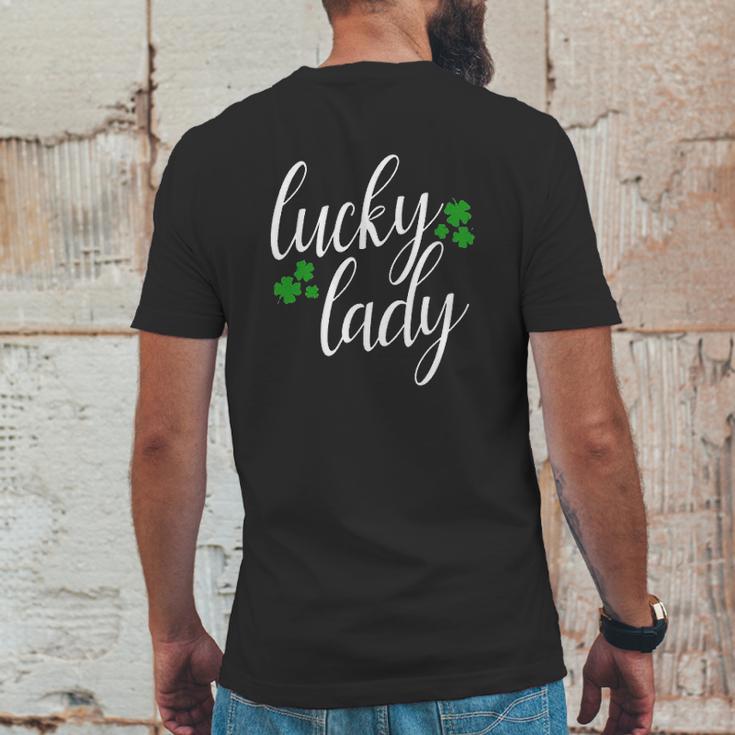 Lucky Lady St Patricks Day Dark Heather Mens Back Print T-shirt Funny Gifts