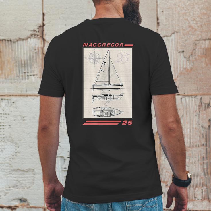 Macgregor 25 Sailboat Line Drawing Graphic Design Printed Casual Daily Basic Mens Back Print T-shirt Funny Gifts