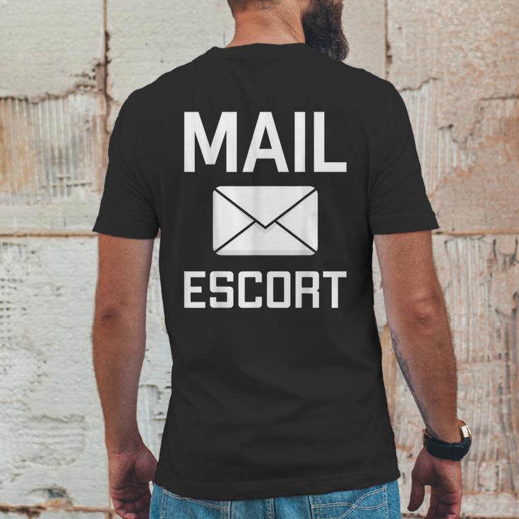 Mail Escort Postal Worker Mailman Mail Lady Novelty Mens Back Print T-shirt Funny Gifts