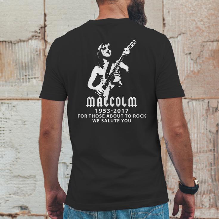 Malcolm Young Mens Back Print T-shirt Funny Gifts