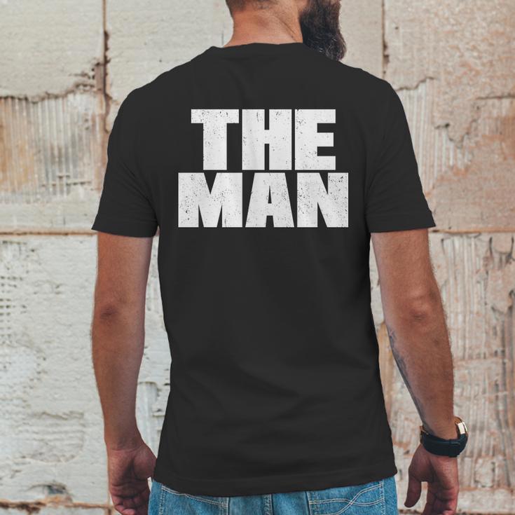 The Man Distressed Logo Mens Back Print T-shirt Funny Gifts