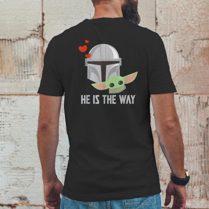 The Mandalorian And The Child He Is The Way Mens Back Print T-shirt Funny Gifts