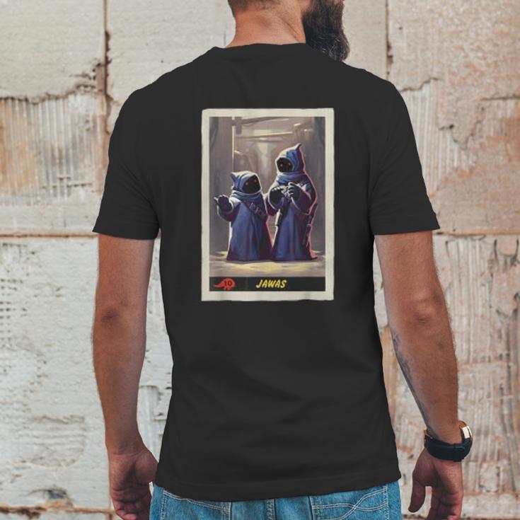 The Mandalorian Jawas Trading Card Mens Back Print T-shirt Funny Gifts