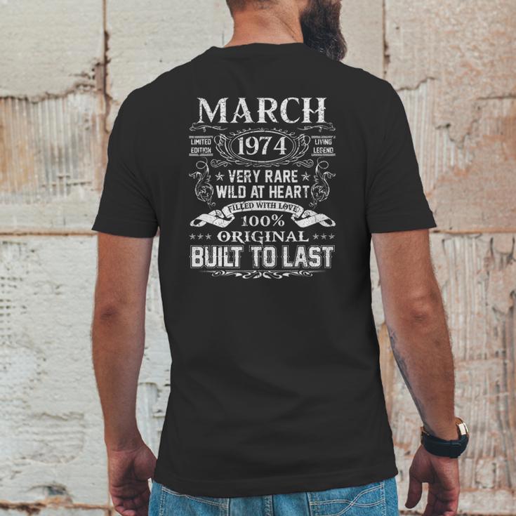 March 1974 47 Years Old 47Th Birthday Gifts Mens Back Print T-shirt Funny Gifts