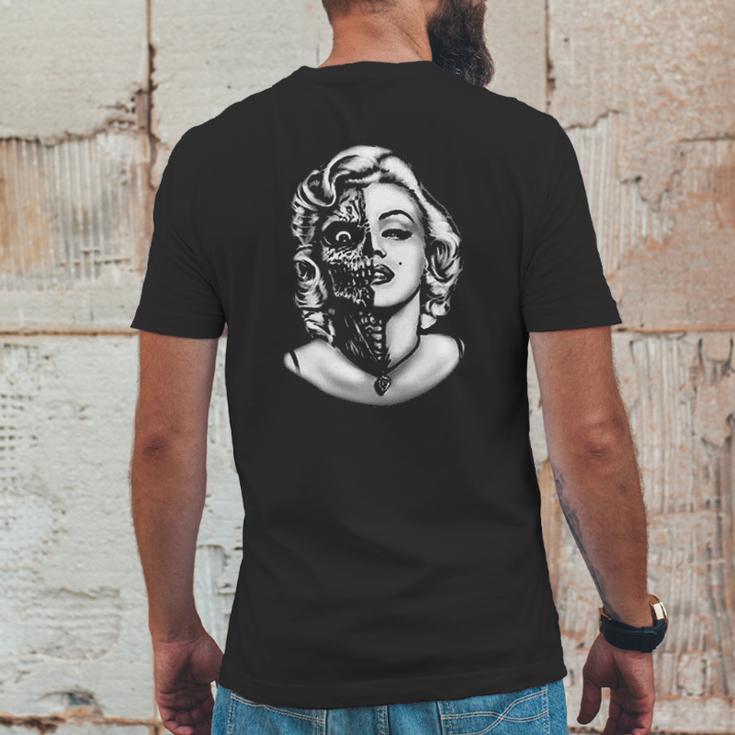 Mens Marilyn Monroe Half Skull Mens Back Print T-shirt Funny Gifts