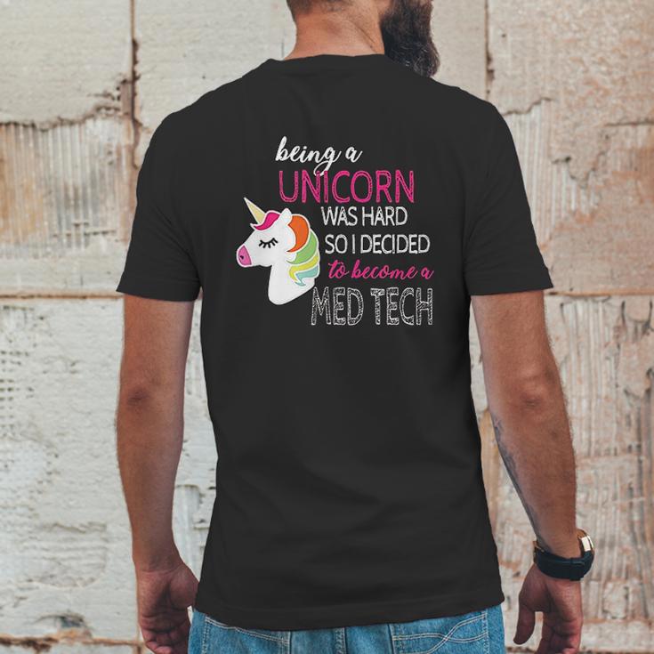 Med Tech Lab Medical Technician Unicorn Mens Back Print T-shirt Funny Gifts