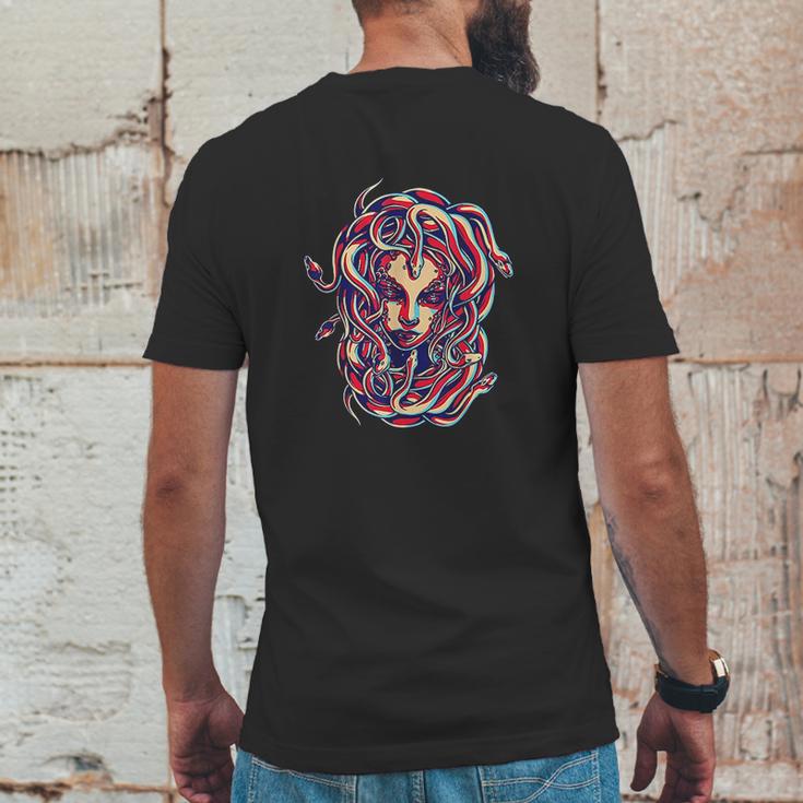 Medusa Head Snake Hair Greek Mythology Gift Mens Back Print T-shirt Funny Gifts