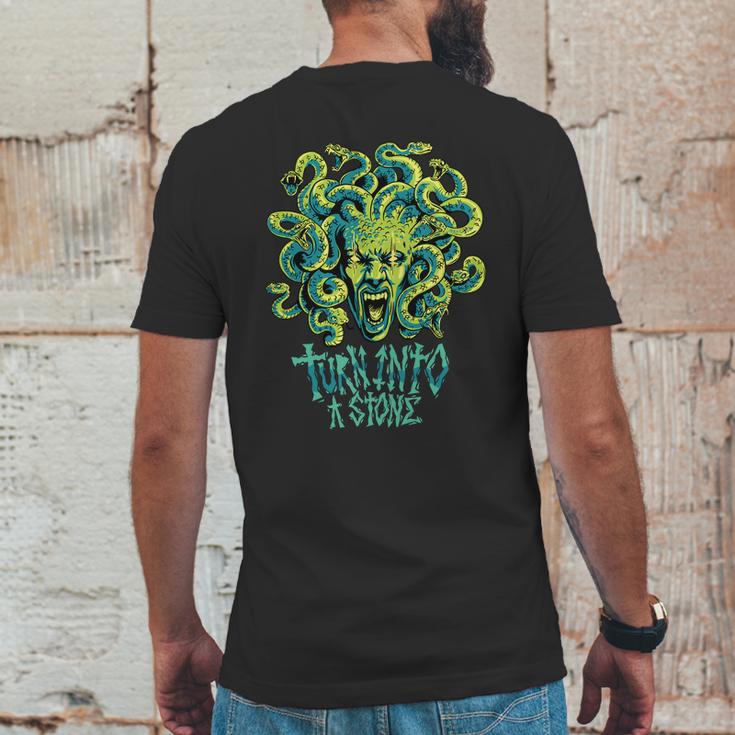 Medusa Monster Turn Into Stone Mens Back Print T-shirt Funny Gifts