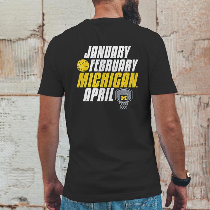 Michigan Wolverines Month Of Michigan Basketball Mens Back Print T-shirt Funny Gifts