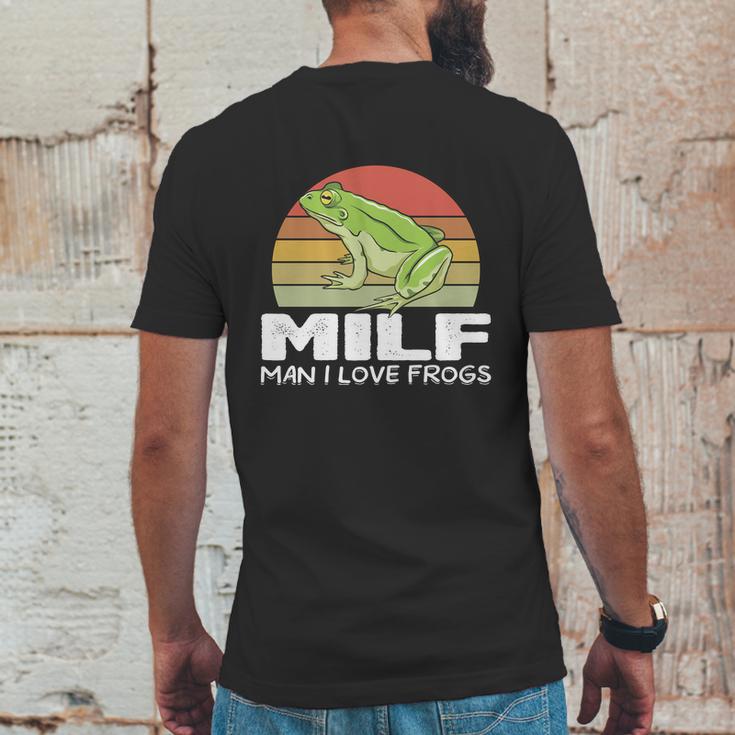 Milf Man I Love Frogs Funny Saying Frog Lovers Graphic Design Printed Casual Daily Basic Mens Back Print T-shirt Funny Gifts