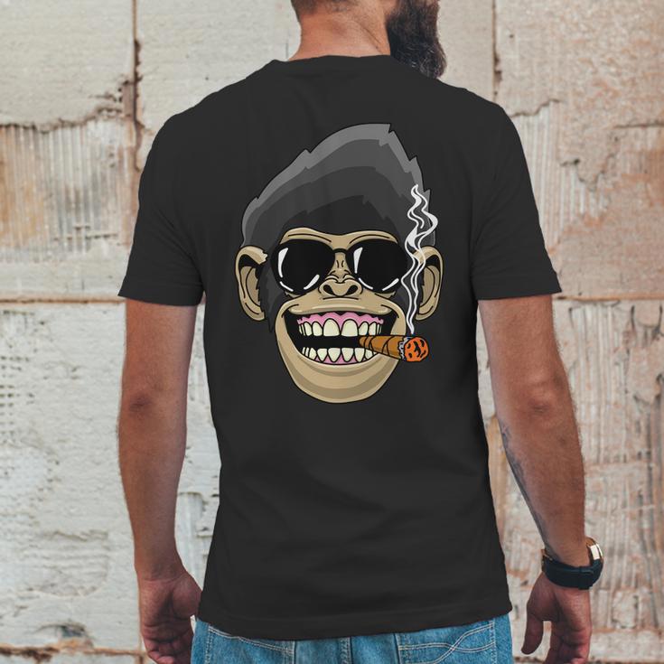 Monkey Smoking Cigar Mens Back Print T-shirt Funny Gifts