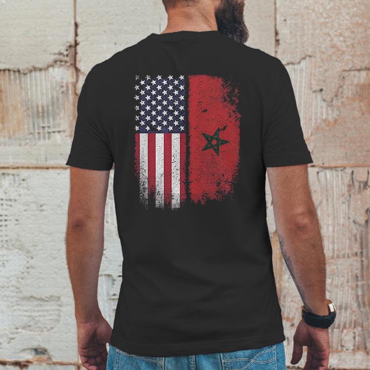 Moorish American Flag Morocco Usa Moroccan Star Mens Back Print T-shirt Funny Gifts