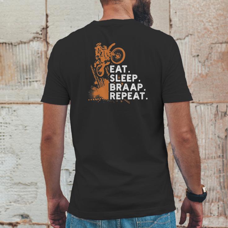 Motocross Eat Sleep Braap Repeat Mens Back Print T-shirt Funny Gifts