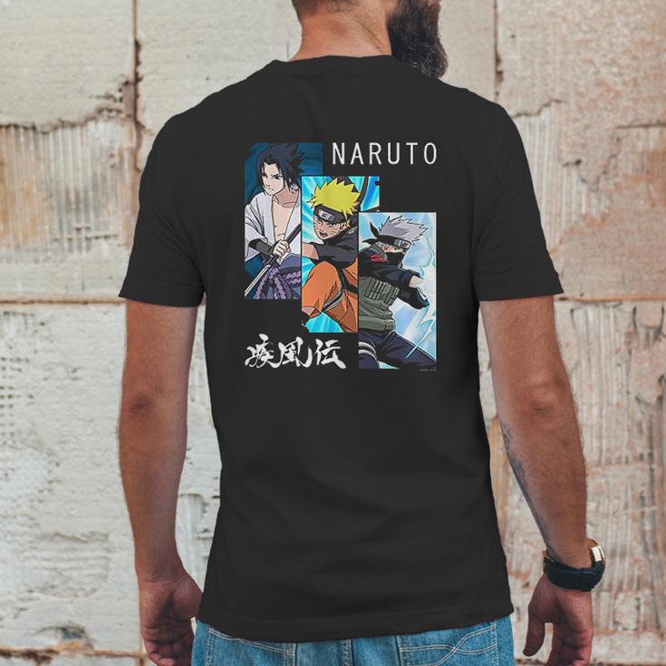 Naruto Shippuden 3 Panels And Kanji Mens Back Print T-shirt Funny Gifts