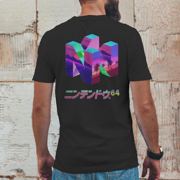 Nintendo 64 Vaporwave N64nintendo64 Console Game Vaporwave Vapor Vape Wave Retro Mens Back Print T-shirt Funny Gifts