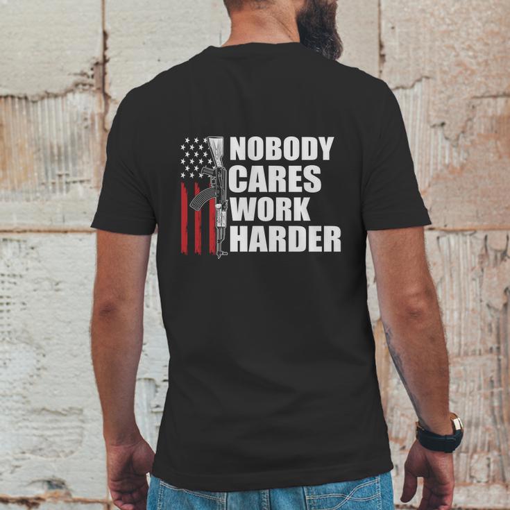 Nobody Cares Work Harder Ar15 Us Army Veteran Day Graphic Design Printed Casual Daily Basic Mens Back Print T-shirt Funny Gifts