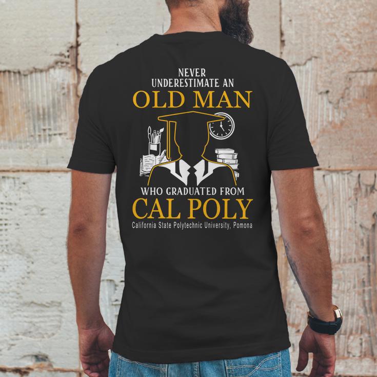 Old Man- Graduated From Cal Poly California State Polytechnic University Pomona Mens Back Print T-shirt Funny Gifts