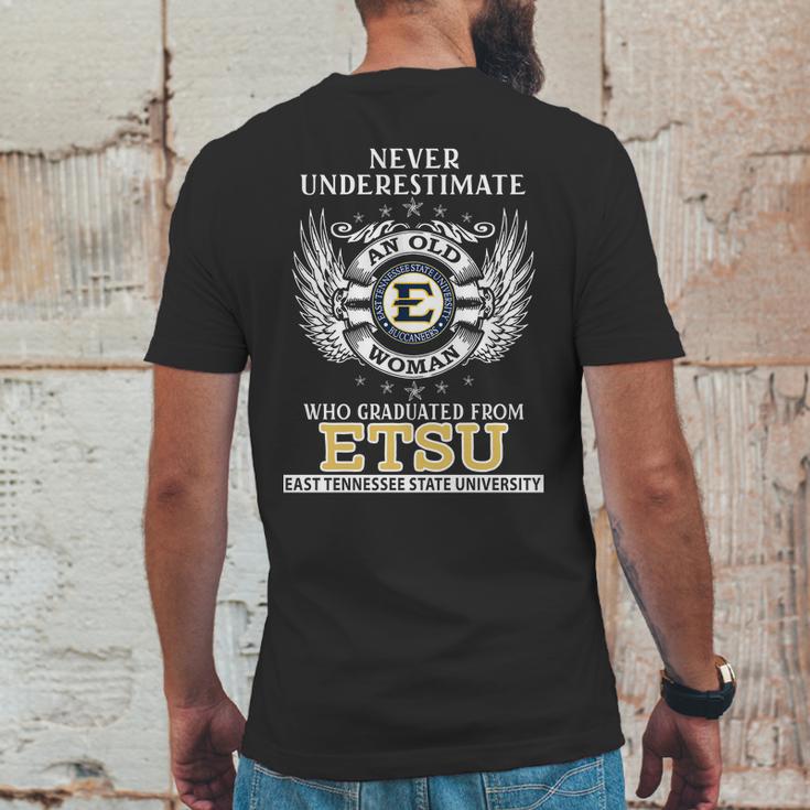 Old Man- Graduated From Etsu- East Tennessee State University Mens Back Print T-shirt Funny Gifts