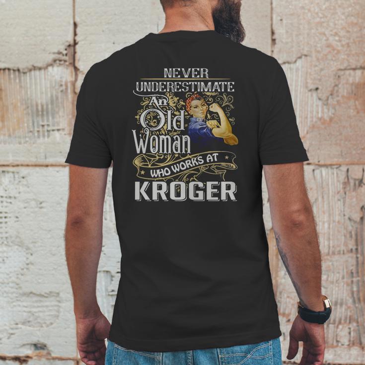 An Old Woman Who Works At Kroger Mens Back Print T-shirt Funny Gifts