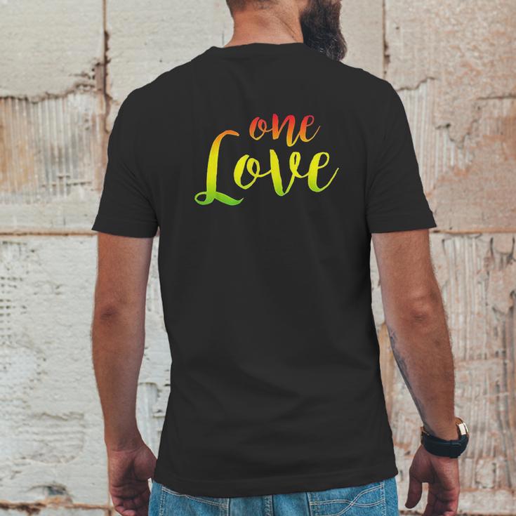 One Love Rasta Reggae Roots Clothing Mens Back Print T-shirt Funny Gifts